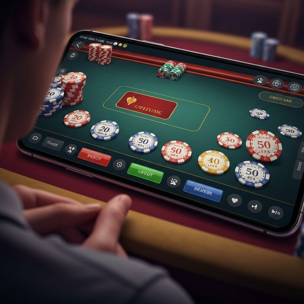 Mobilusis kazino su išmaniuoju telefonu ir žetonais